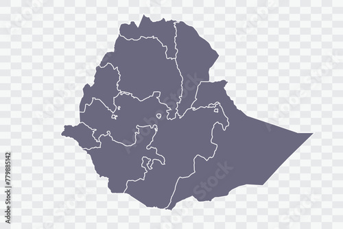 Ethiopia Map pewter Color on White Background quality files Png
