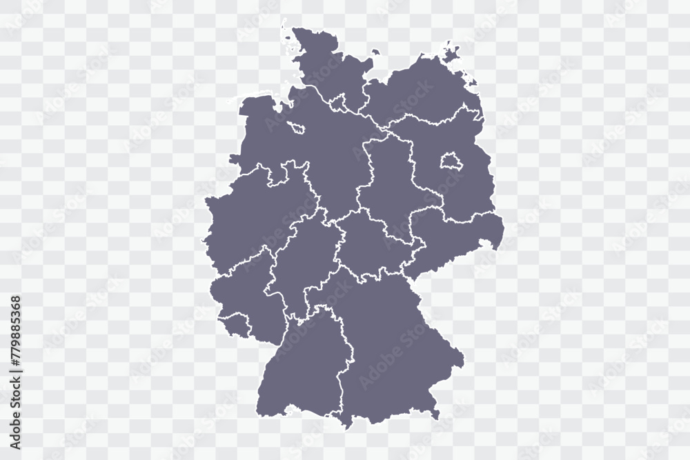 Germany Map pewter Color on White Background quality files Png