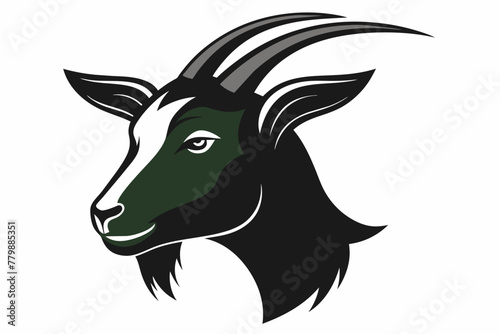 goat head side view silhouette black vector illustration © Ishraq