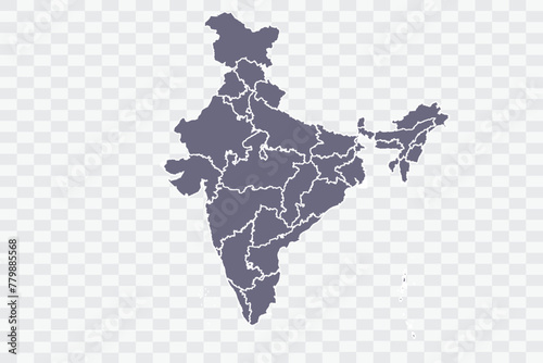 India Map pewter Color on White Background quality files Png