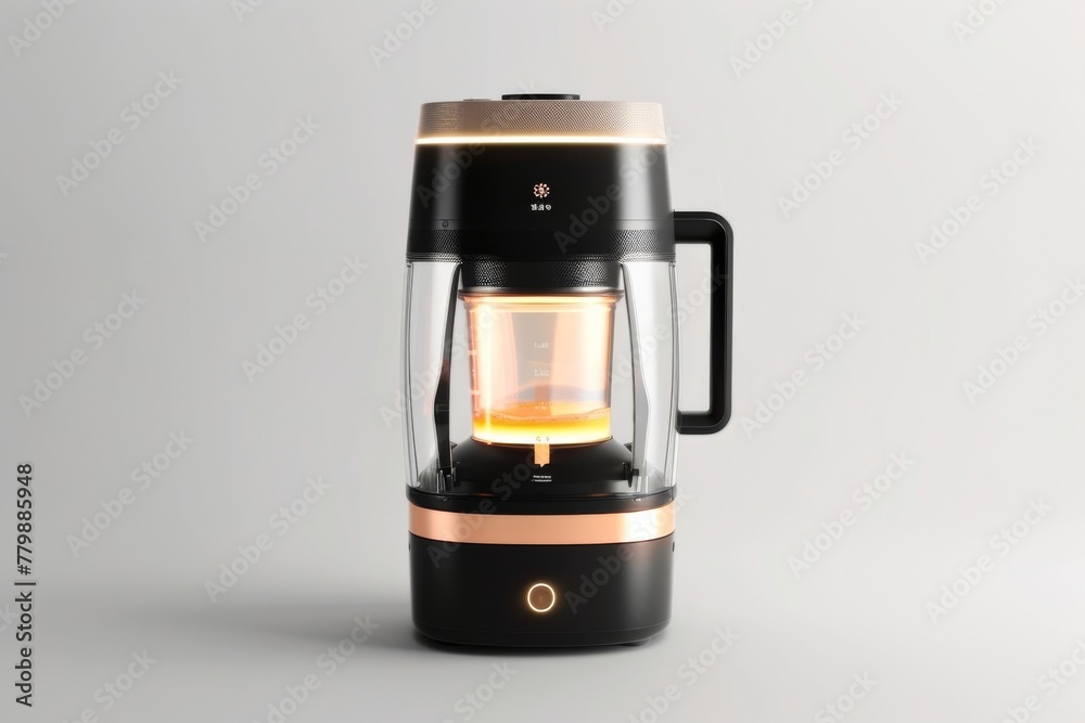 Modern innovative blender with touch interface on a neutral background Modern innovative blender with touch interface on a neutral background