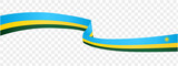 Rwanda flag wave isolated on png or transparent background vector illustration.