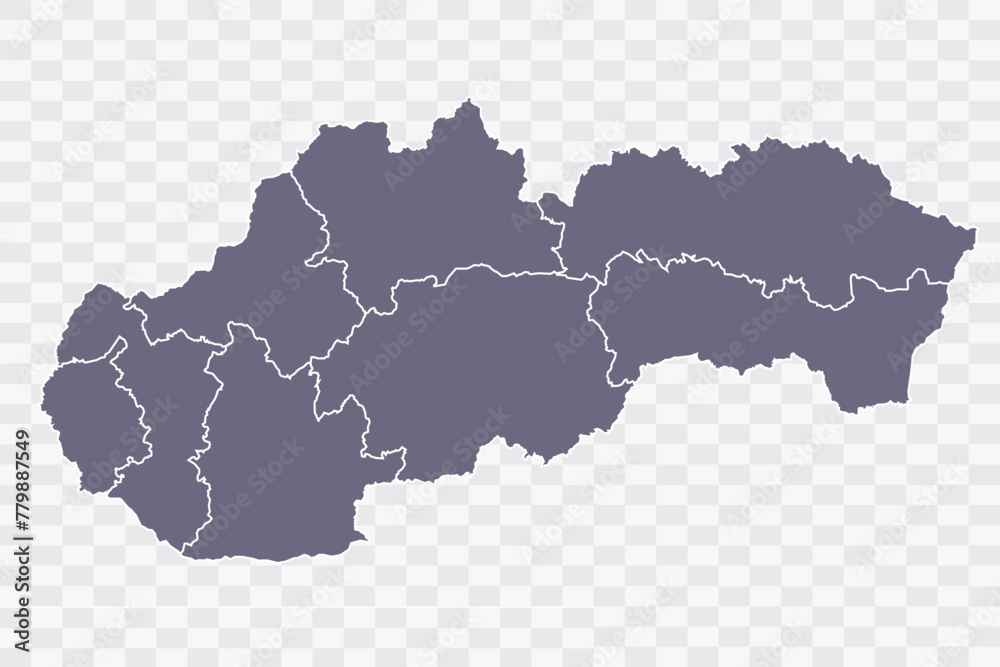 Slovakia Map. pewter Color on White Background quality files Png