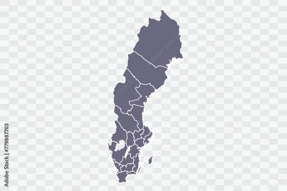 Sweden Map pewter Color on White Background quality files Png