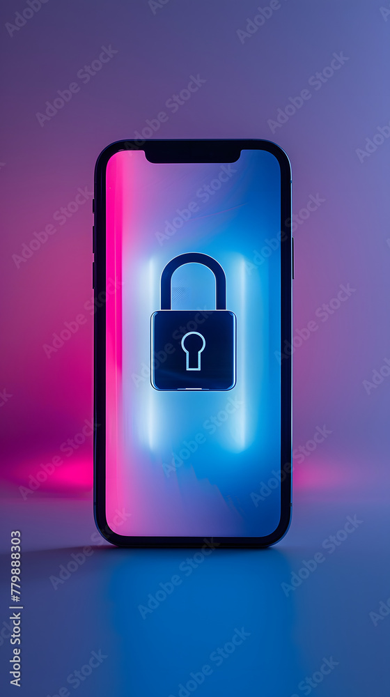 mobile device displaying a lock on the screen