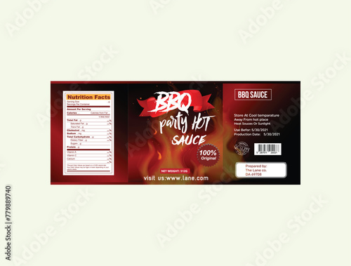 BBQ sauce label design sauce label design Mexican food packaging barbecue spicy sauce	