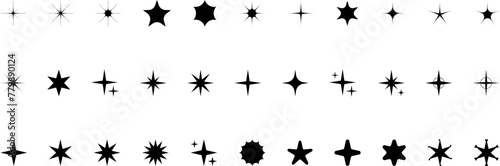 Star icons. Gold Star or favorite flat icon for apps and websites. Rating Star icon. Star vector collection. Modern simple stars. Vector illustration. © Volodymyr