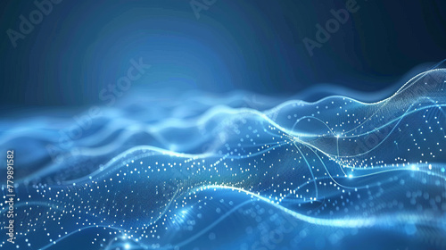Luminous Blue Particle Waves on Dark Background