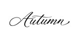 Autumn - Handwritten text in calligraphic style on a white background. Vector illustration.