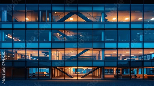 a building with windows and stairs