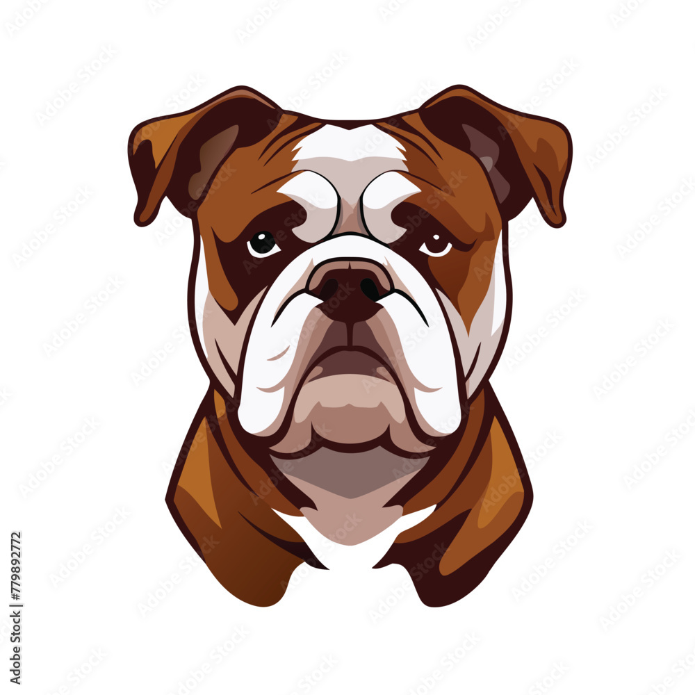 Bulldog vector illustration wearing a suit and tie, exuding professionalism and elegance.