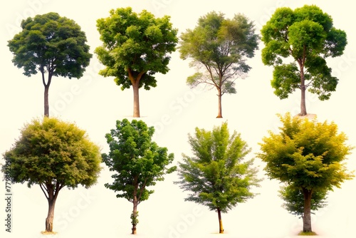 set of natural trees isolated