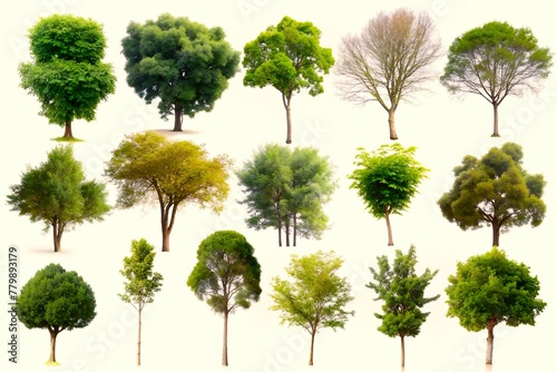 set of natural trees isolated