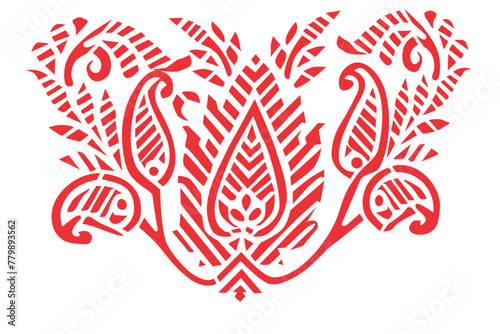 tribal pattern ( assamese pattern ) of northeast india which is used for textile design in assam gamosa , muga silk or other traditional dress.similar to ukrainian pattern or russian pattern.vector
