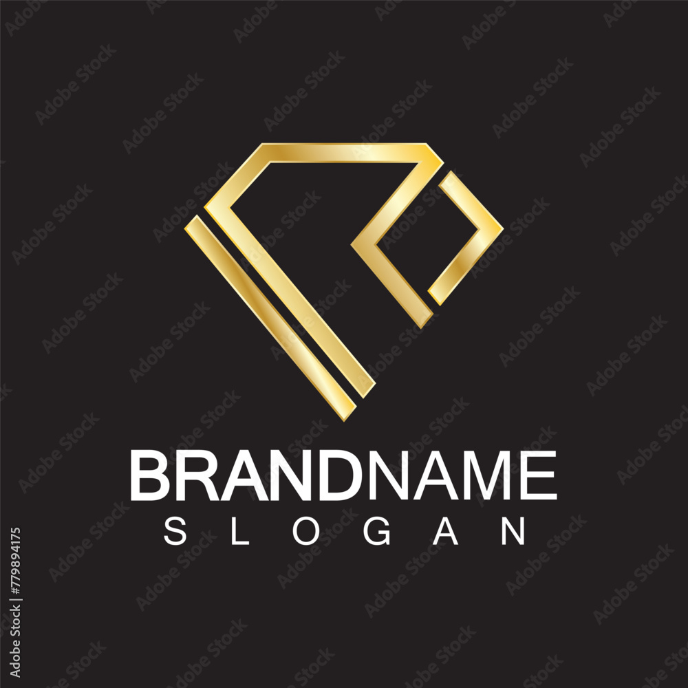 A diamond shaped letter R logo design isolated black background. A diamond shaped letter R logo design isolated black background.