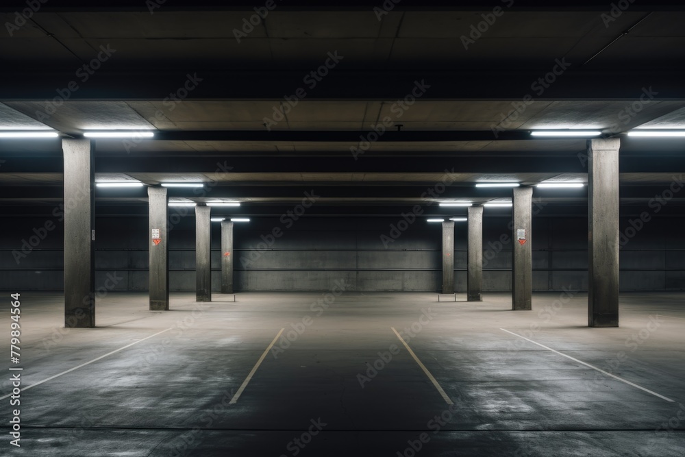 Naklejka premium Empty public garage