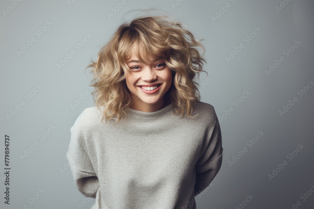 Studio portrait of a smiling confident young woman Studio portrait of a smiling confident young woman
