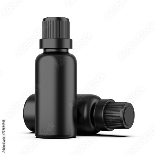 Blank cosmetic bottle with screw cap mockup for branding, 3d illustration