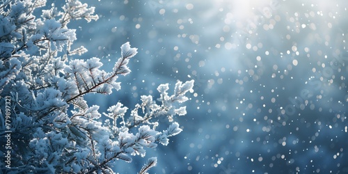 closeup of plants covered by snow in winter © Your isolated stock