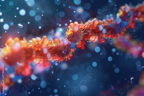 Science biotechnology DNA chromosome, 3D rendering