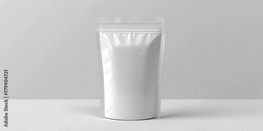 a empty pouch bag or doypack mockup isolated on white background a empty pouch bag or doypack mockup isolated on white background