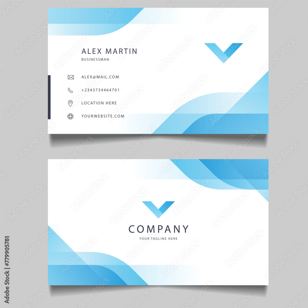 Business card design template, Clean professional business card template, visiting card 
