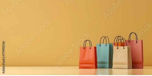 sale creative banner design with shopping bags
