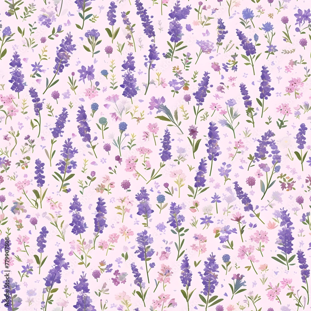 Lavender Field in Full Bloom A Serene Summer Landscape