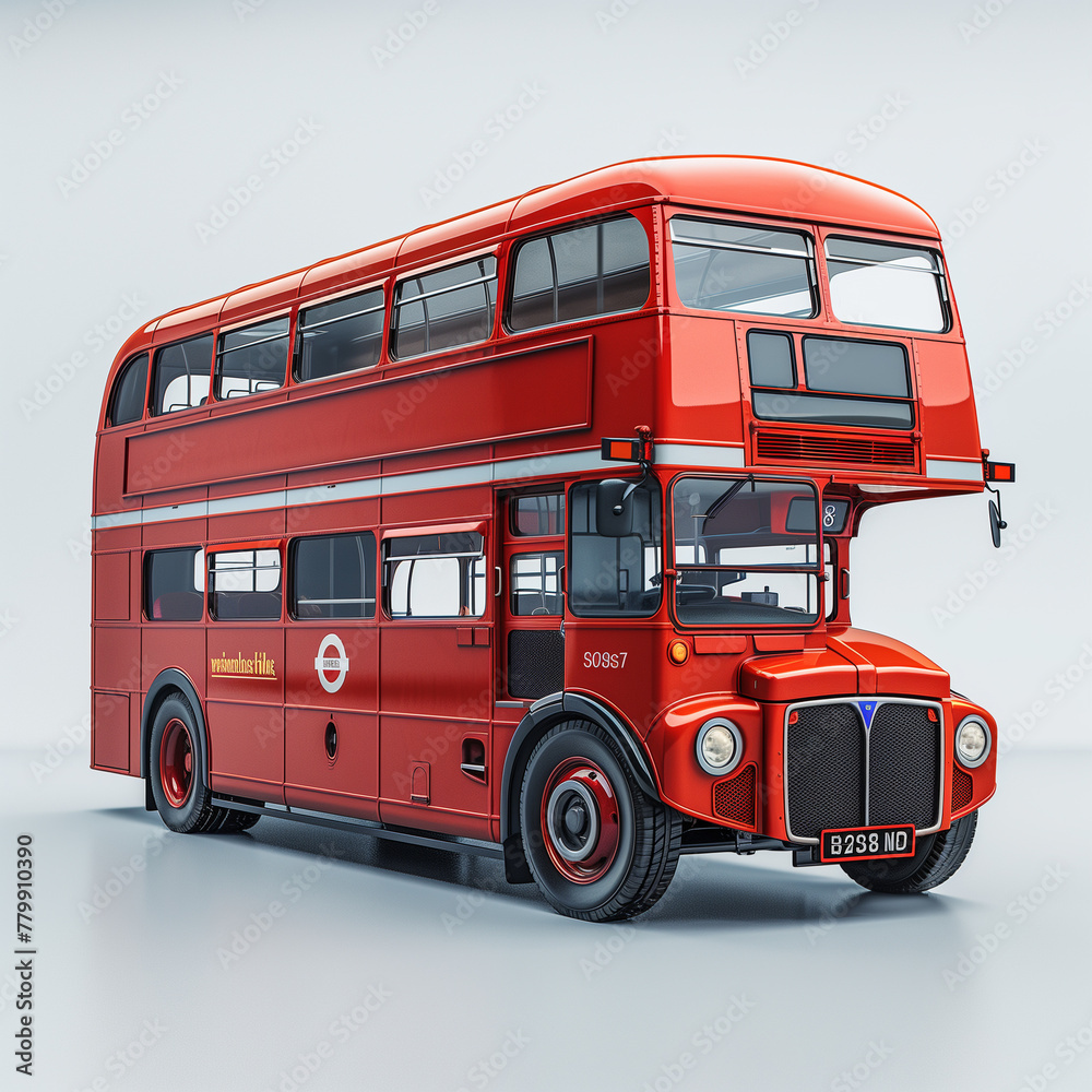 a vintage London double-decker bus