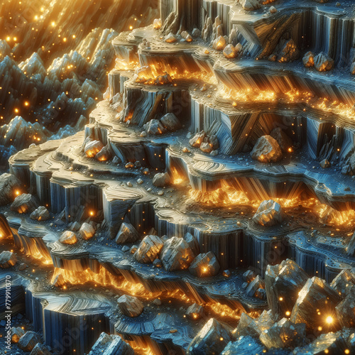 Step into a visionary realm with this AI-generated masterpiece, where the allure of minerals merges with sci-fi fantasy. Perfect as a mesmerizing background or screen wallpaper, this abstract creation
