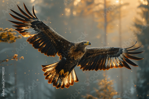 Majestic eagle soaring in the sky