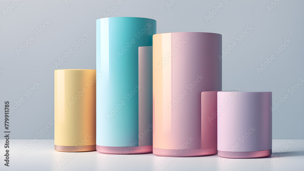 Ideal for use as a business presentation graphic with pastel colored circular columns. Ideal for use as a business presentation graphic with pastel colored circular columns.