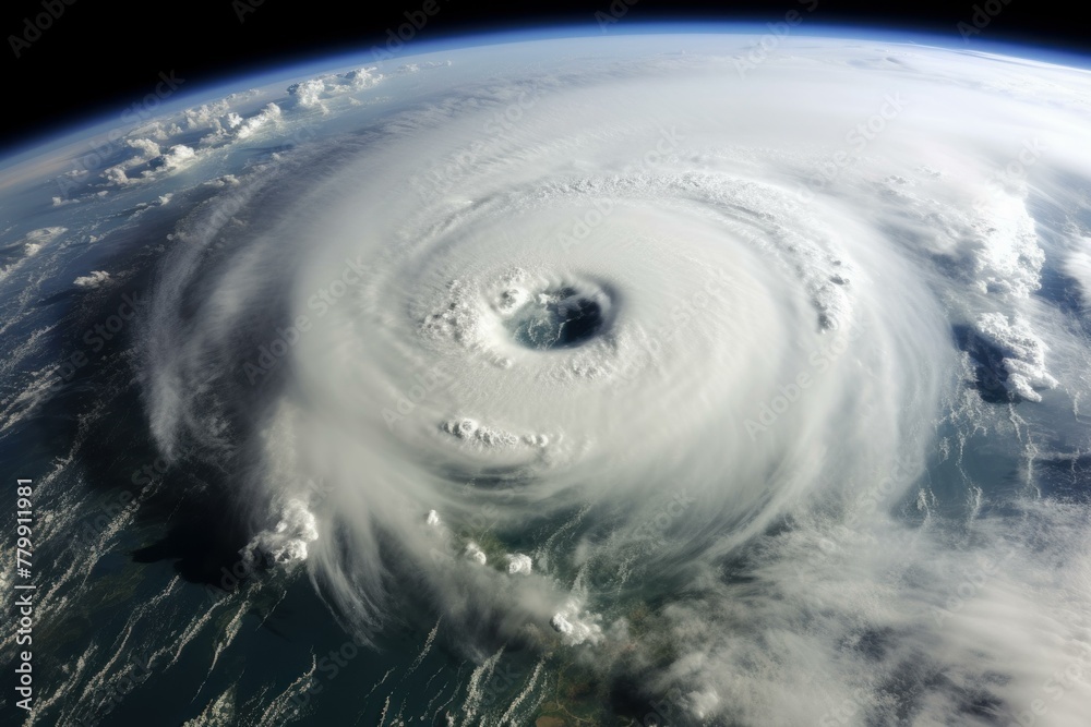 Vivid Satellite image storm. Storm disaster. Generate Ai