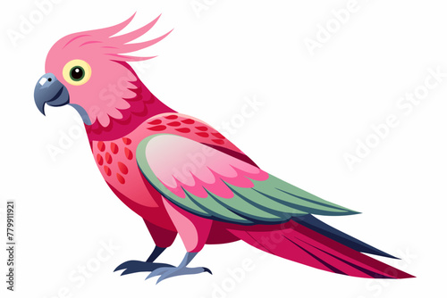 Galah on white background .