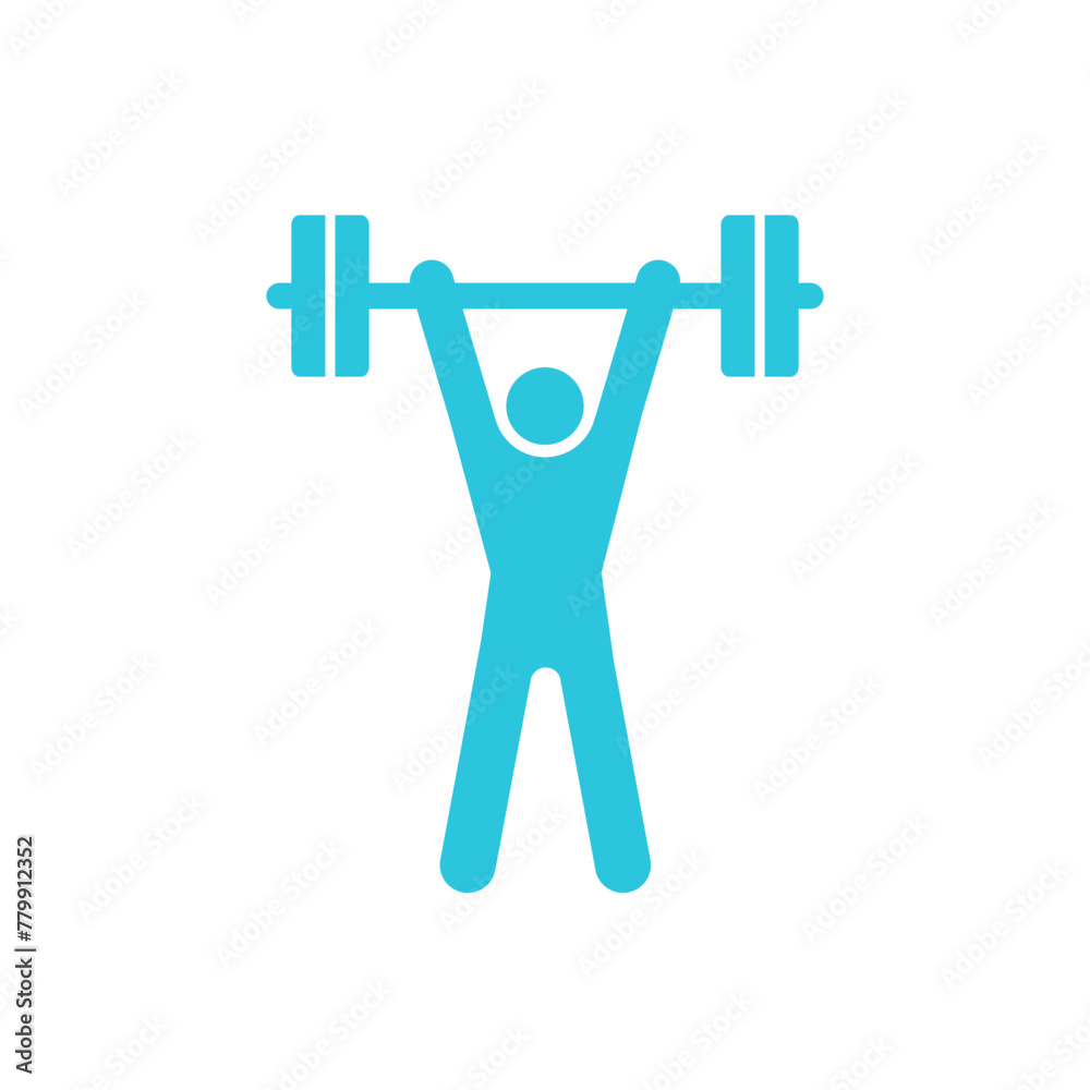 Incredible weightlifter icon, isolated on white background, from blue icon set.