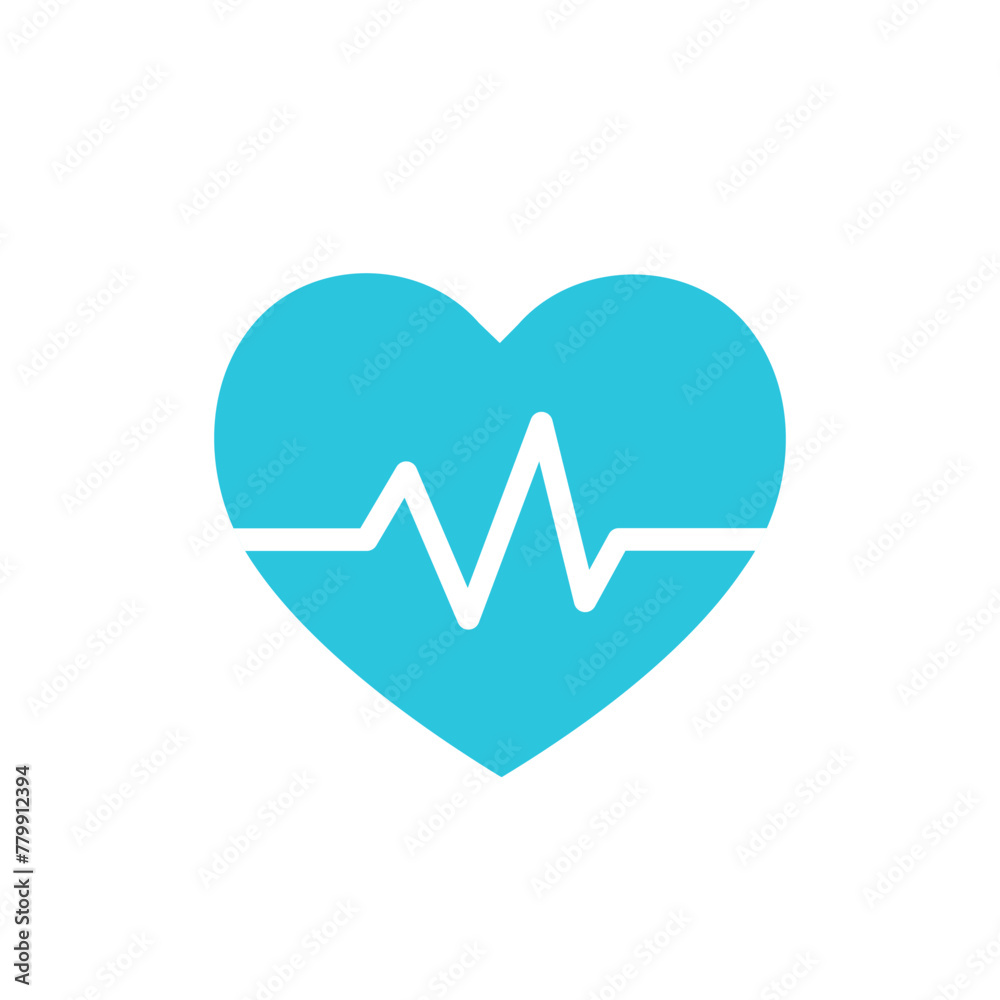 Cardio heart icon. Isolated on white background. From blue icon set. Cardio heart icon. Isolated on white background. From blue icon set.