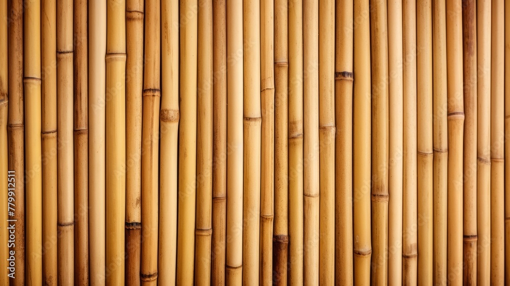 Fototapeta premium Natural bamboo backdrop creates an organic aesthetic perfect for interior design or outdoor settings
