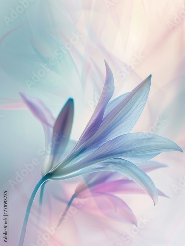Translucent Lilies in Soft Pastel Watercolors