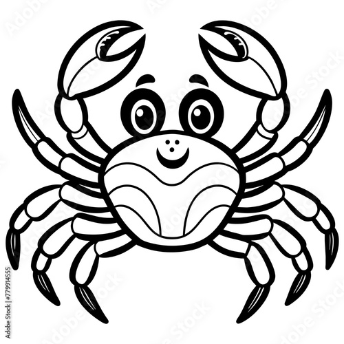 crab cartoon isolated on white vector illustration