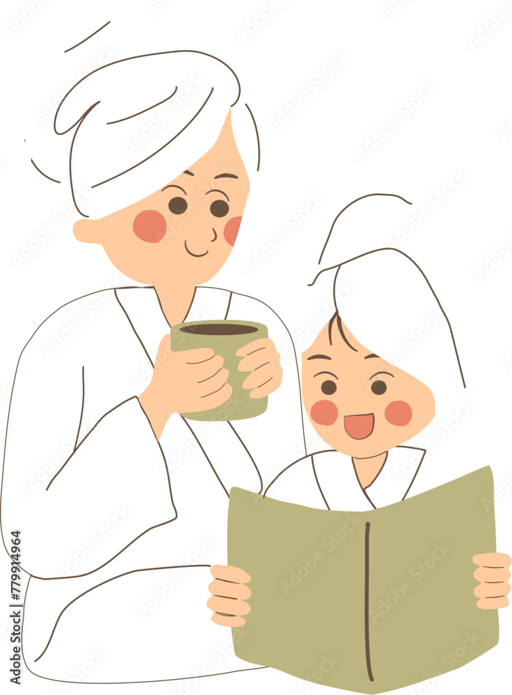 Mother and daughter pamper Mother and daughter pamper