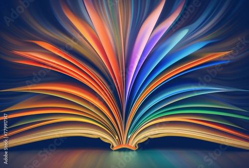 a colorful book with a blue background