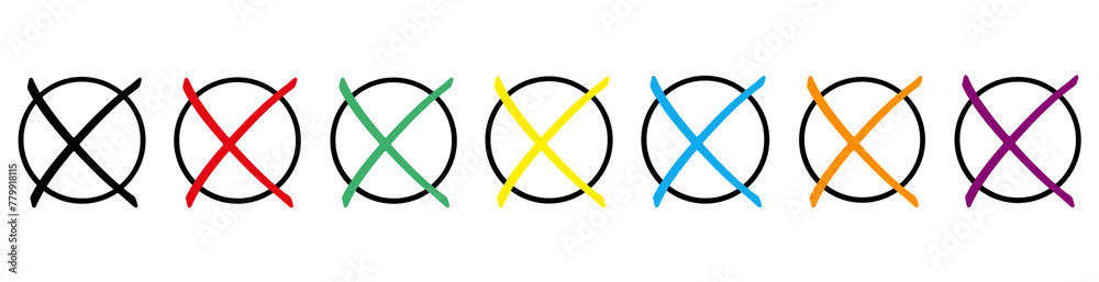 7 Parteien in Deutschland und Wahlkreuze und Hintergrund transparent PNG cut out