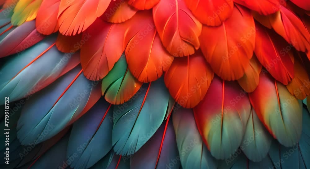 custom made wallpaper toronto digitalParrot feather detail, 3D illustration of vibrant plumage,