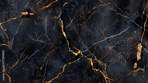 a black and gold marble with gold veins