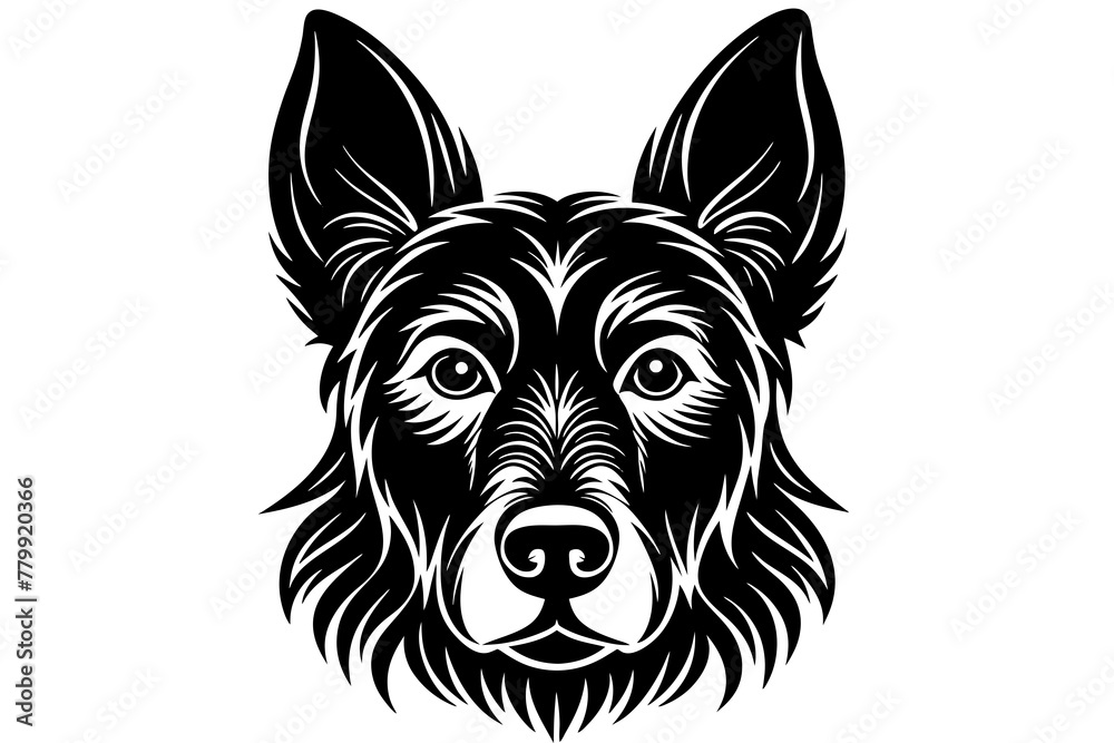  violent-dog-head--silhouette-on-white-background 