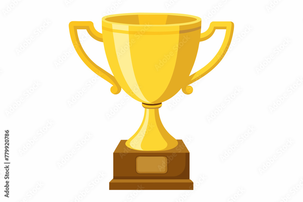 Gold trophy cup isolated on white background.