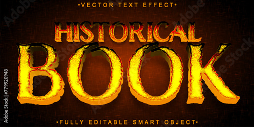 Orange Historical Book Worn Vector Fully Editable Smart Object Text Effect
