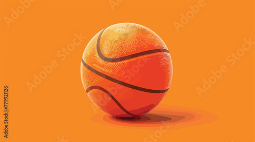 Orange Basketball Ball with Pimples and Shadow. Realistic