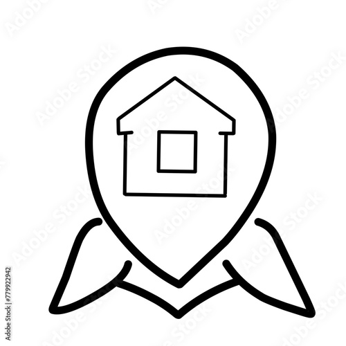 Set of real estate and homes thin line icons