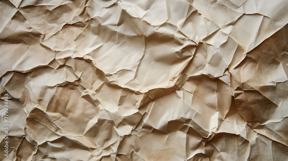 Crumpled Paper Texture in Warm Tones with Soft Lighting Crumpled Paper Texture in Warm Tones with Soft Lighting